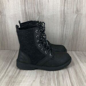 Blowfish Boots Kids Youth 3 Malibu Rishi Black Zip Lace Up Girls Shoes